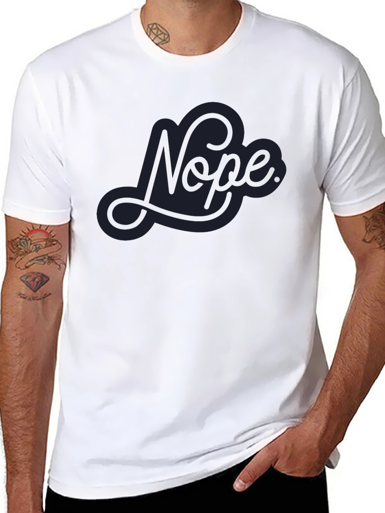 Nope Graphic T-Shirt - Casual Black Tee