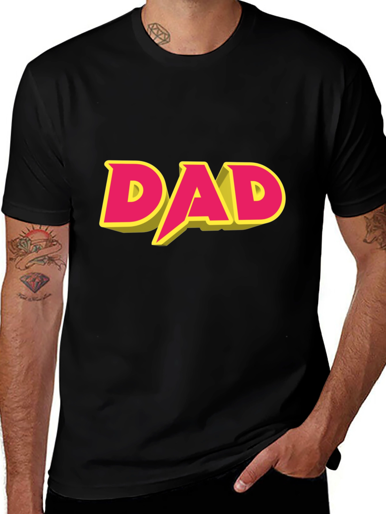 Dad Graphic T-Shirt - Black Cotton Blend
