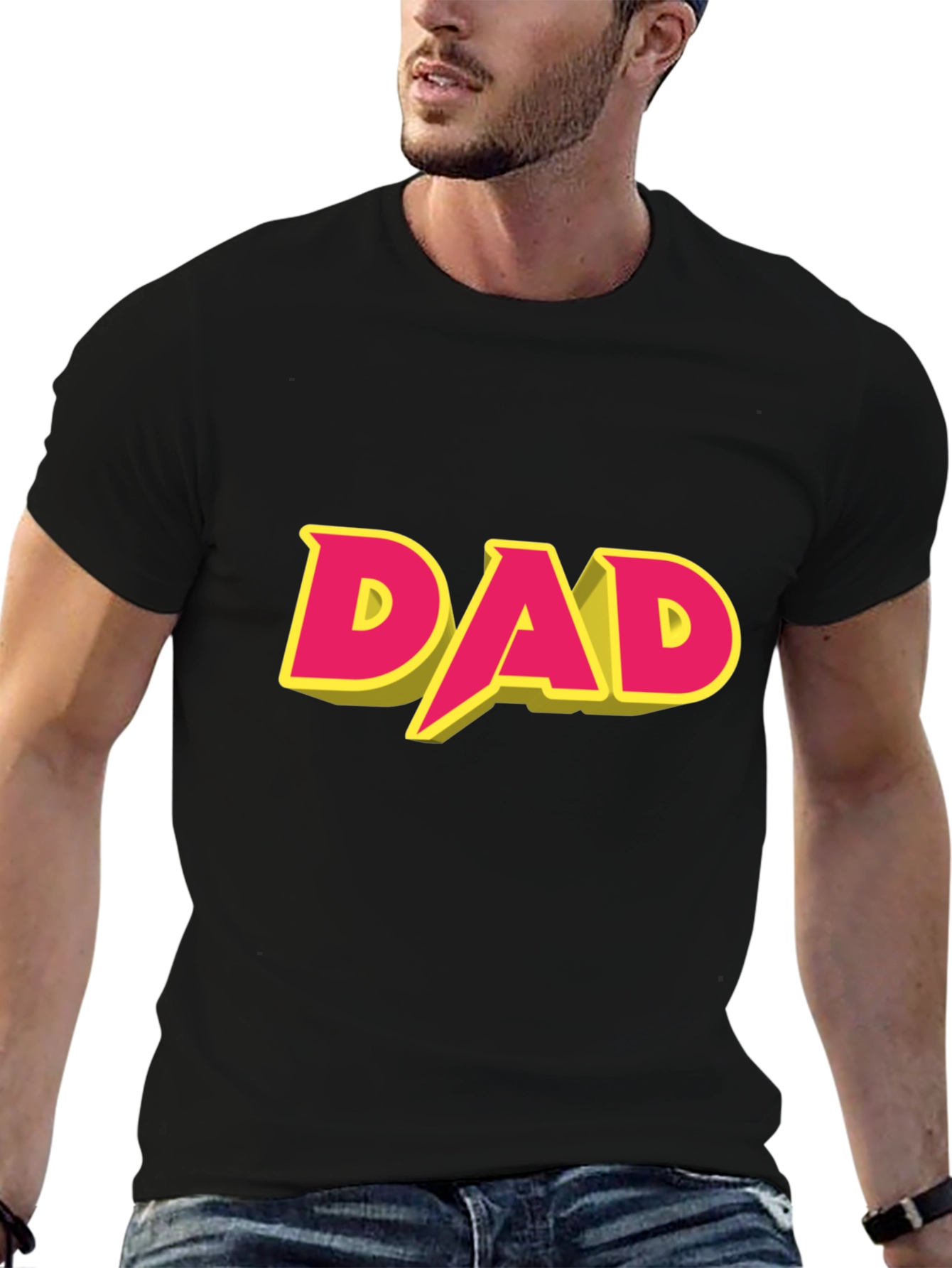 Dad Graphic T-Shirt - Black Cotton Blend