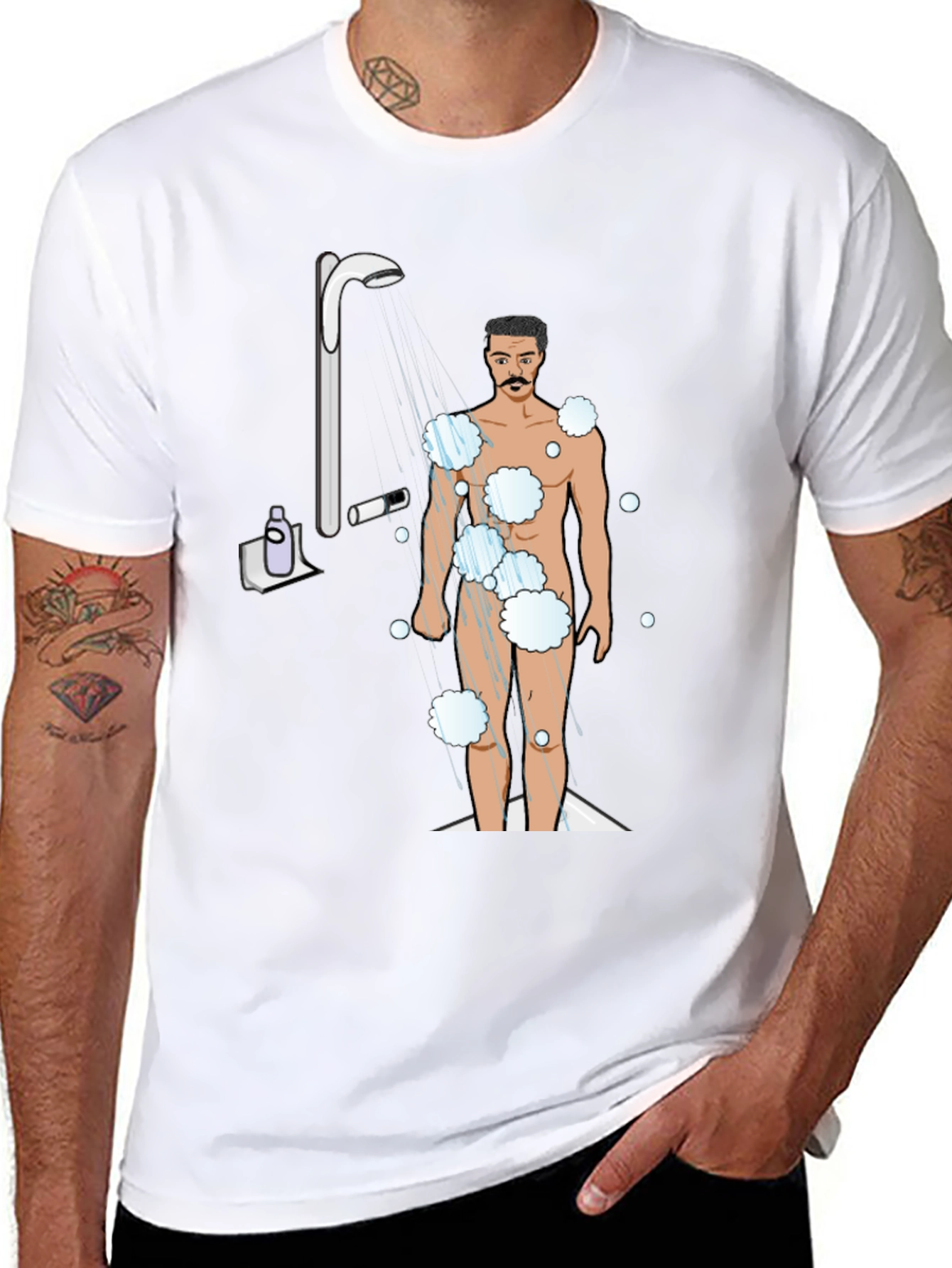 Shower Time Graphic Tee - Quirky Mens T-Shirt