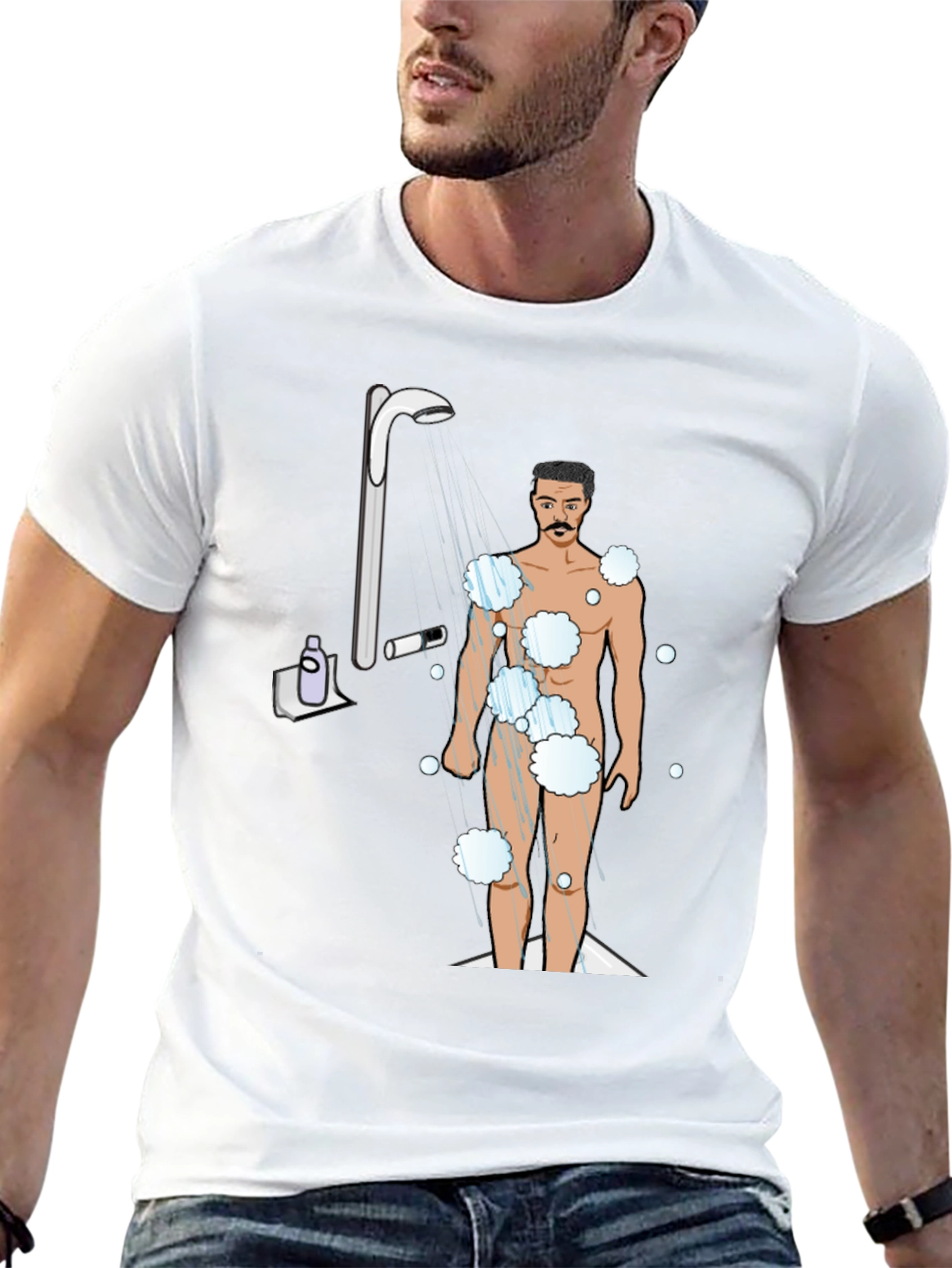 Shower Time Graphic Tee - Quirky Mens T-Shirt
