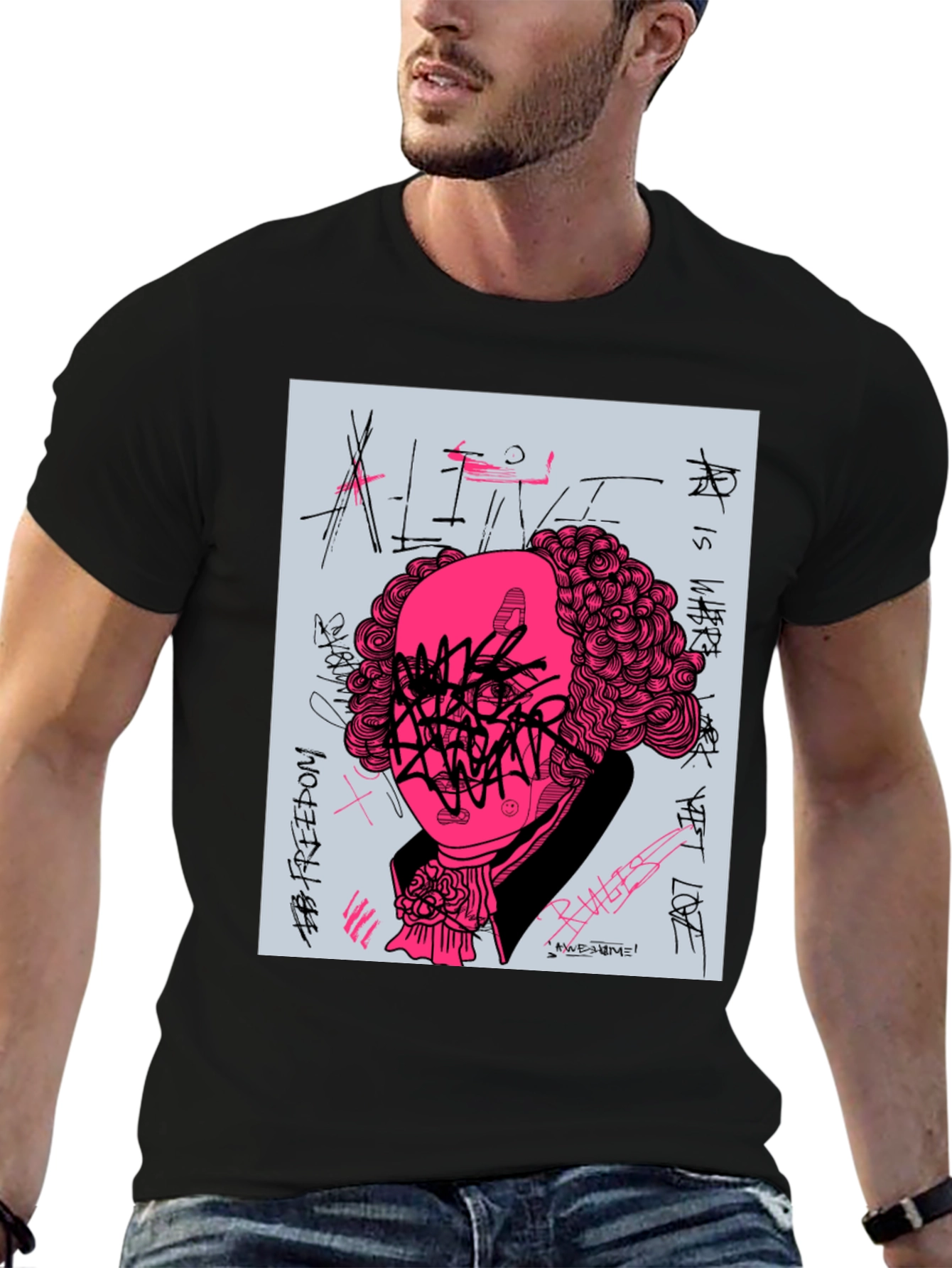 Graphic Print T-Shirt - Street Art Design