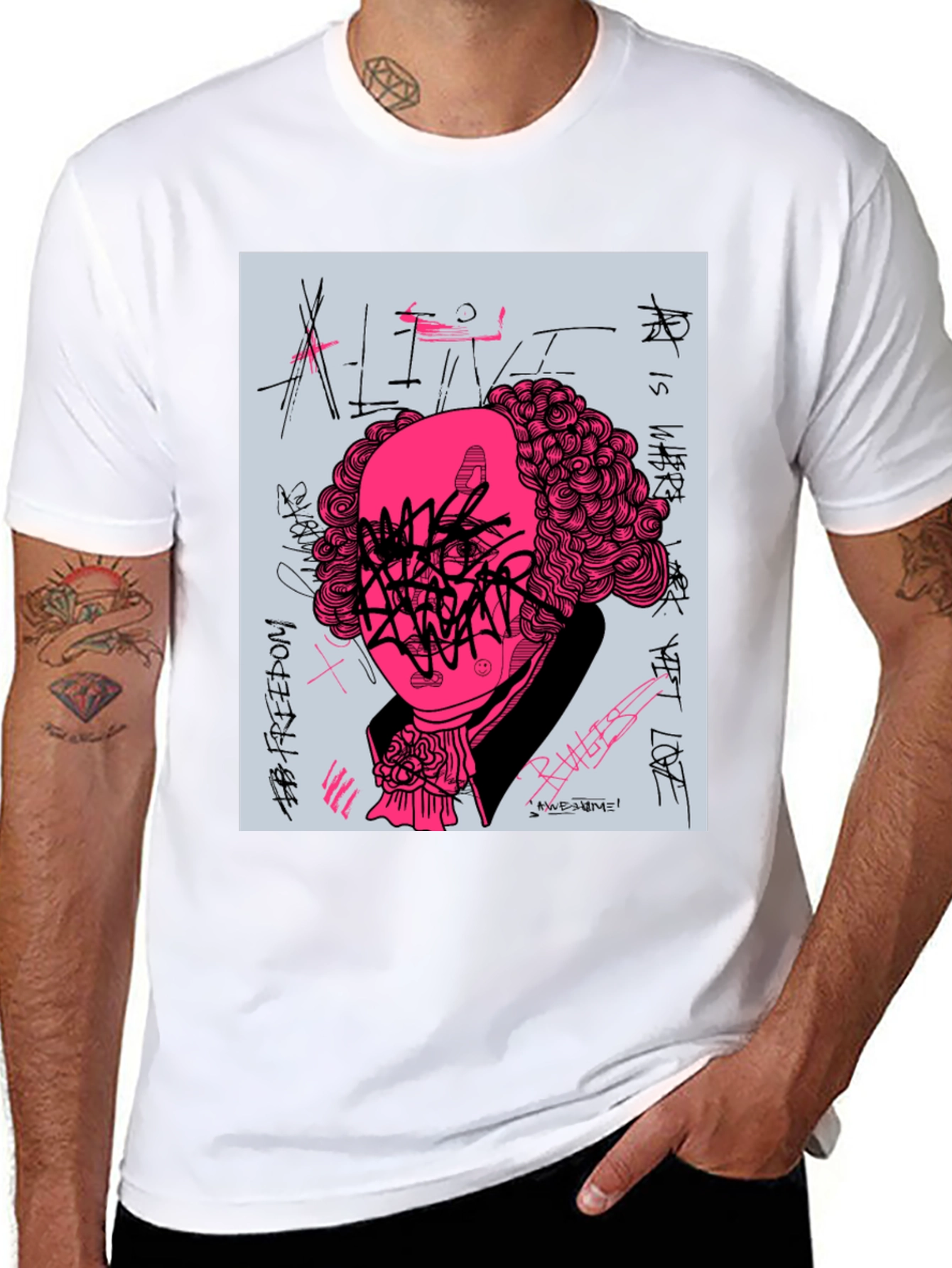 Graphic Print T-Shirt - Street Art Design