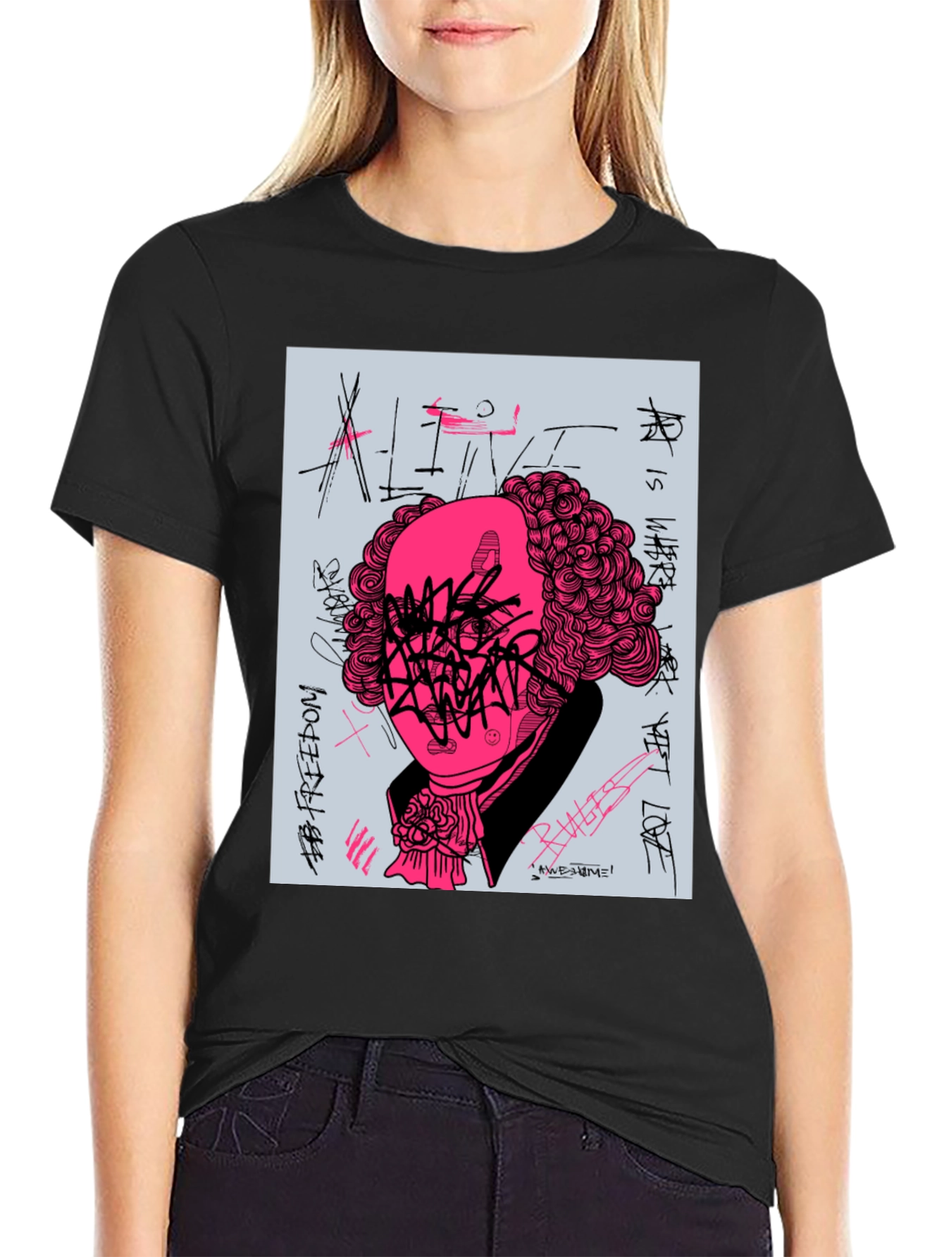 Graphic Print T-Shirt - Street Art Design