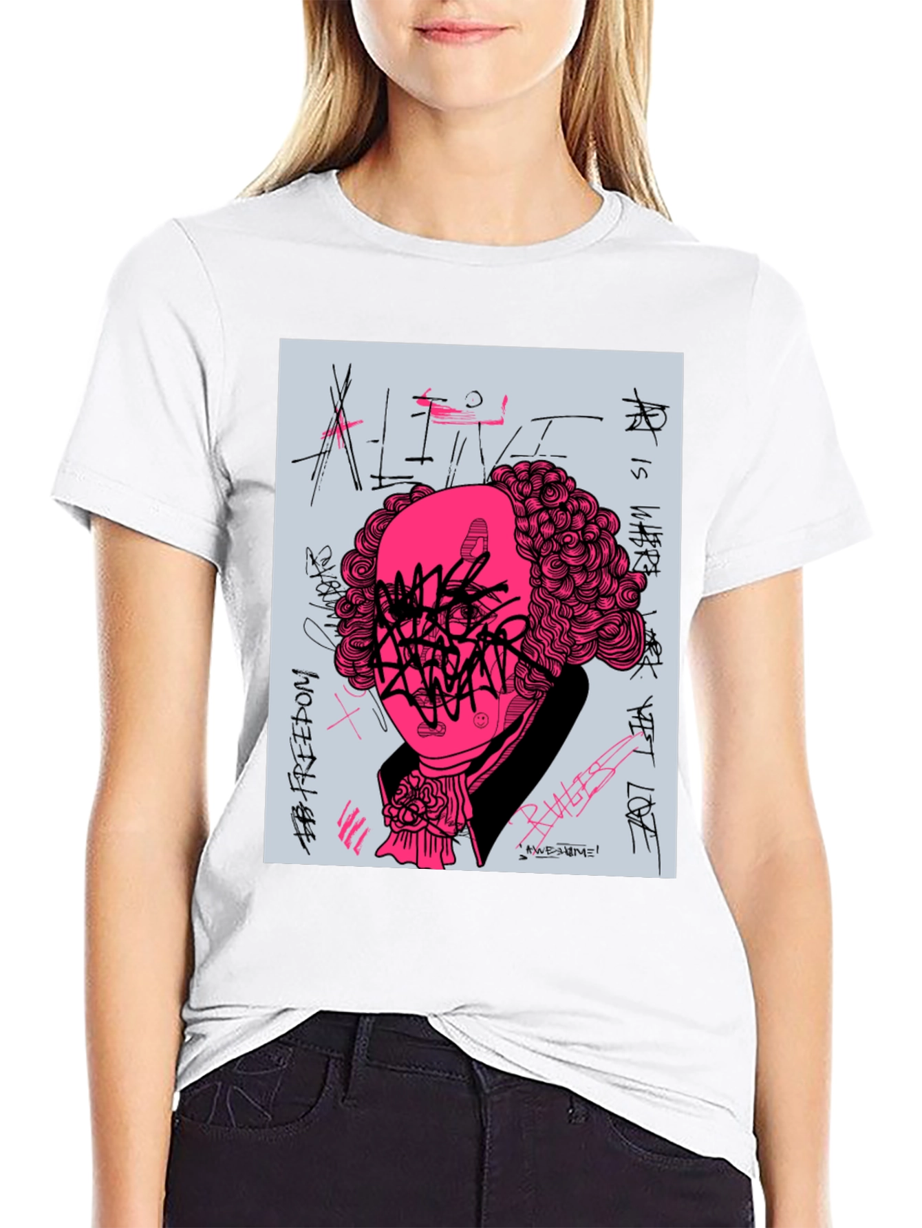 Graphic Print T-Shirt - Street Art Design
