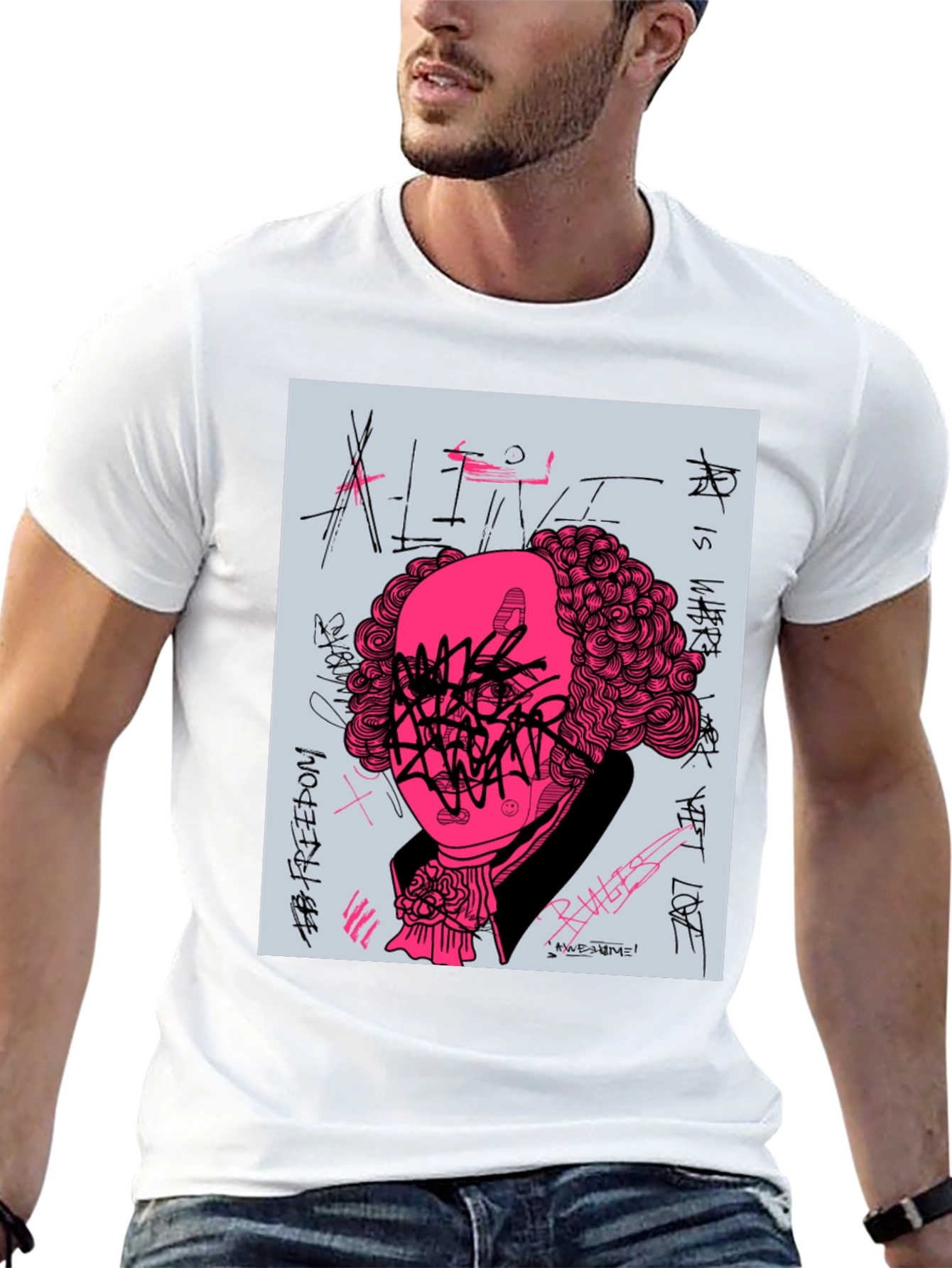Graphic Print T-Shirt - Street Art Design