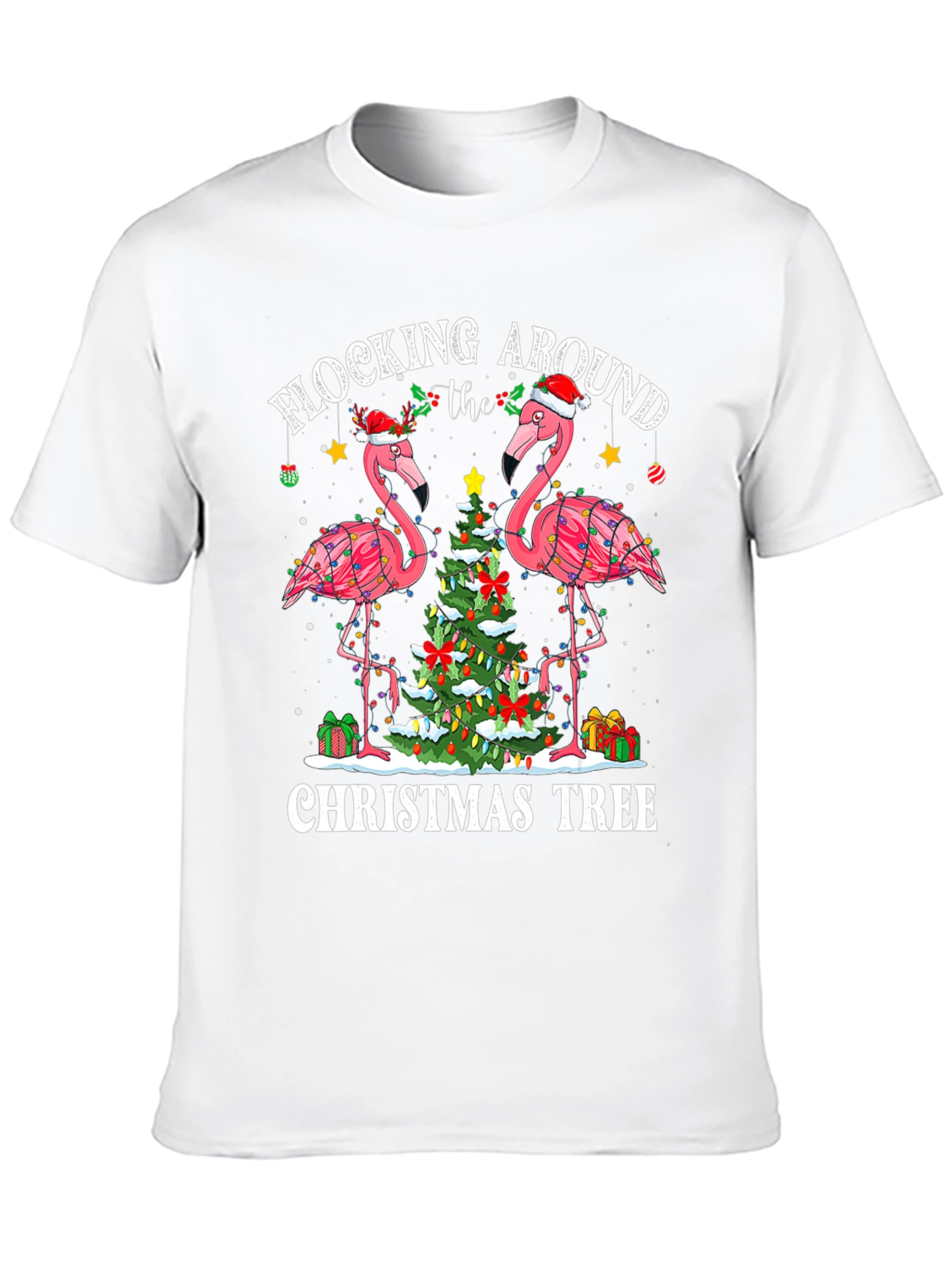 Festive Flamingo Christmas Tee