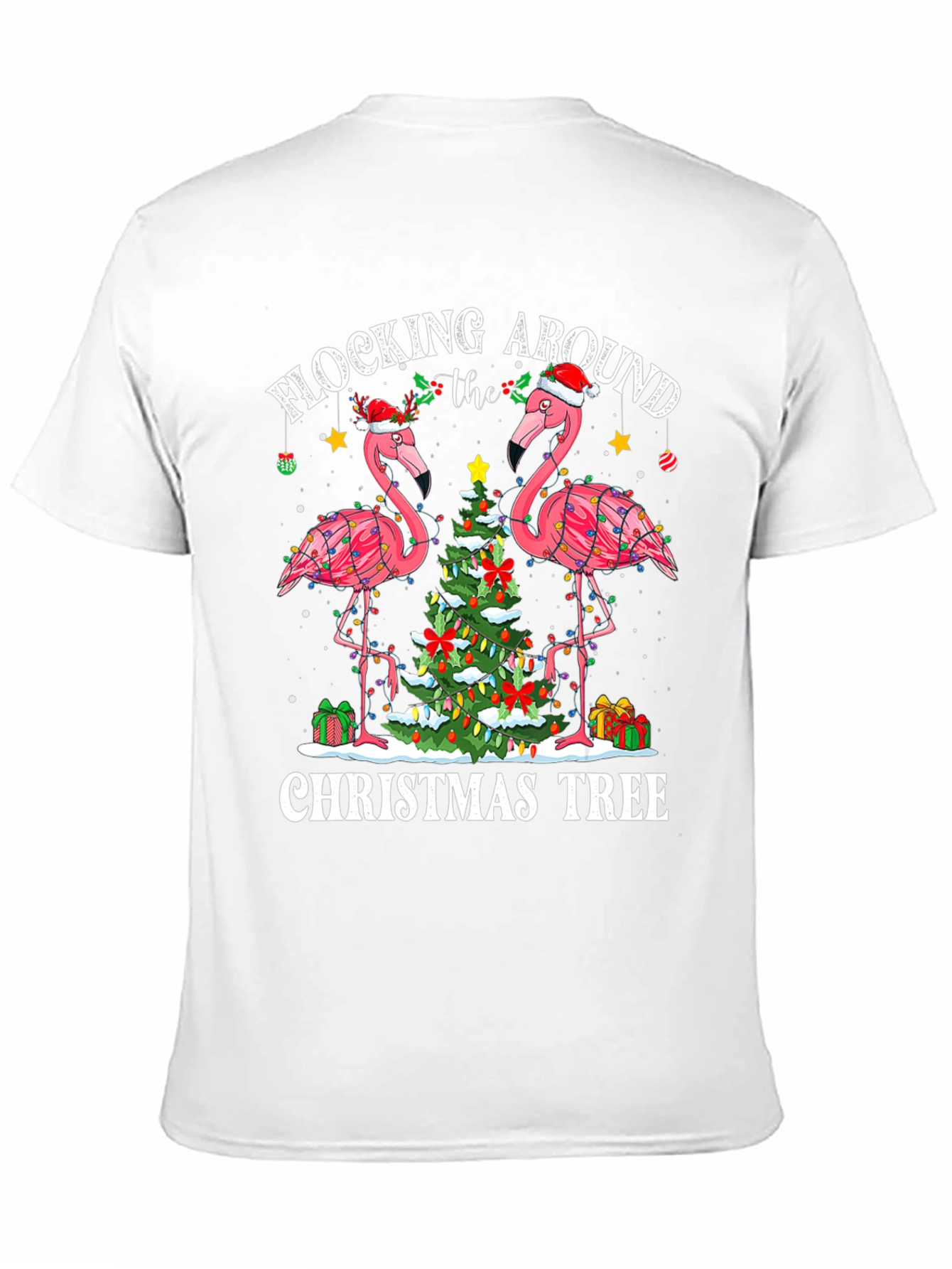Festive Flamingo Christmas Tee