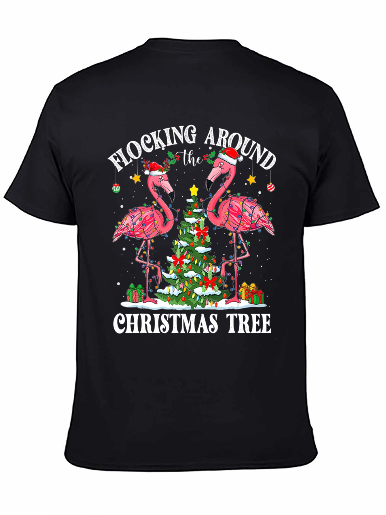 Festive Flamingo Christmas Tee