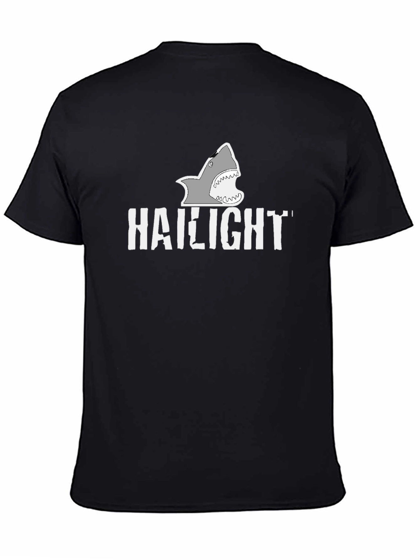 Hailight Shark Graphic Tee - Black Cotton T-Shirt