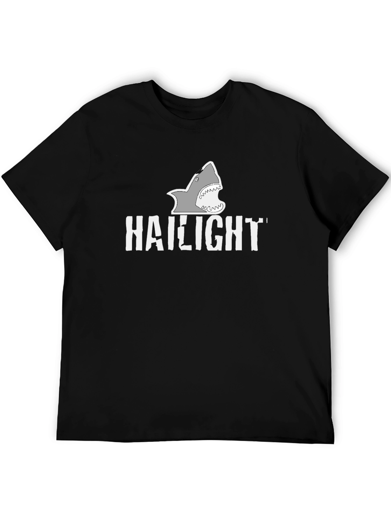 Hailight Shark Graphic Tee - Black Cotton T-Shirt