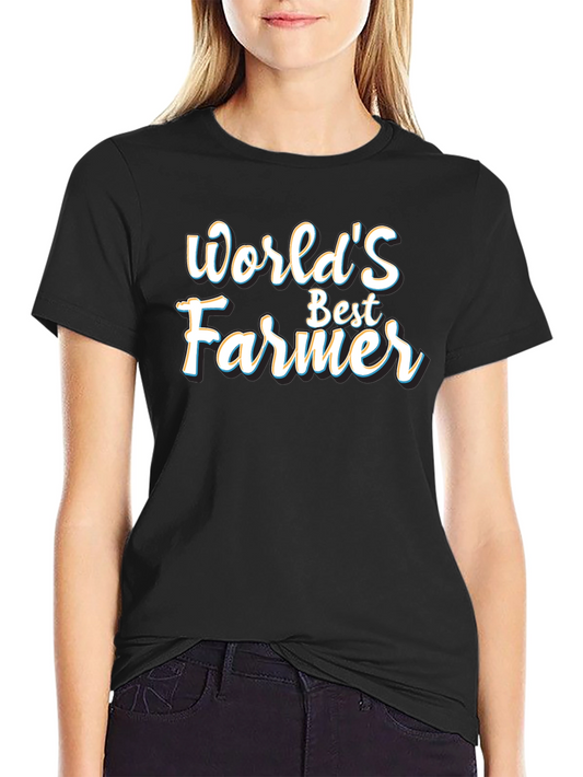 Worlds Best Farmer Black Graphic T-Shirt