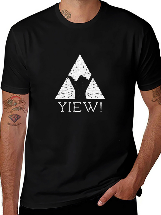 YIEW! Graphic Print Black T-Shirt