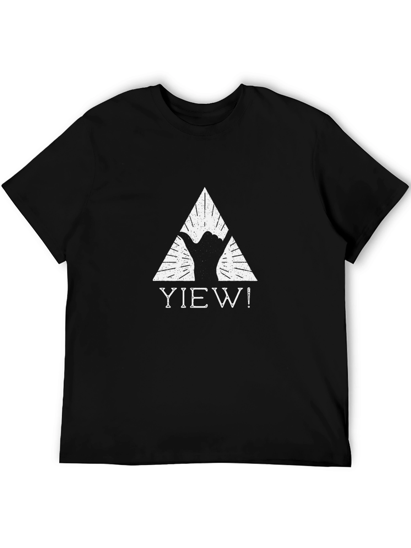 YIEW! Graphic Print Black T-Shirt