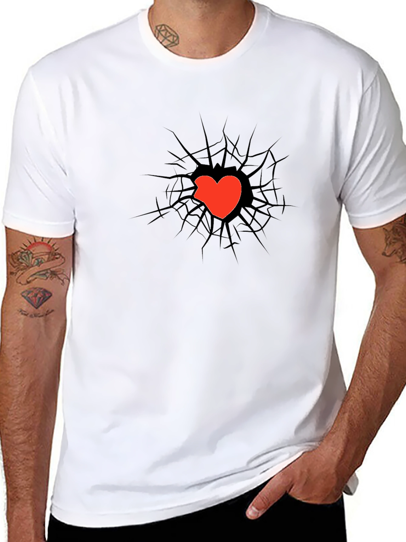 Cracked Heart Tee - Unique Graphic T-Shirt