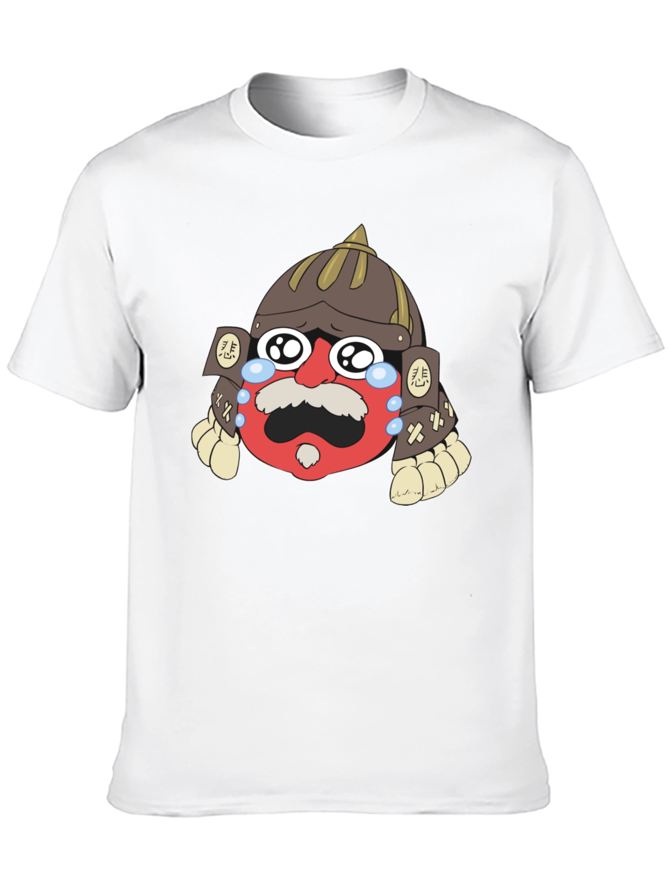 Samurai Crying Emoji Graphic Black T-Shirt