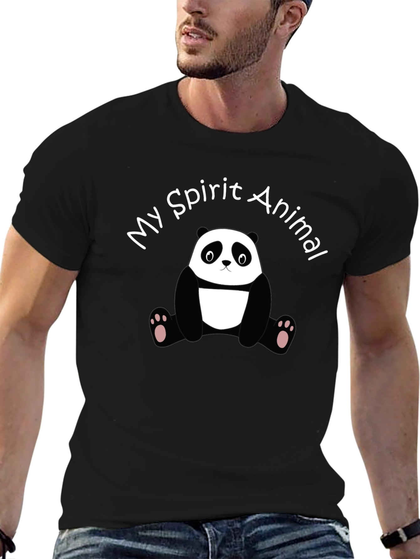 My Spirit Animal Panda Black Graphic Tee