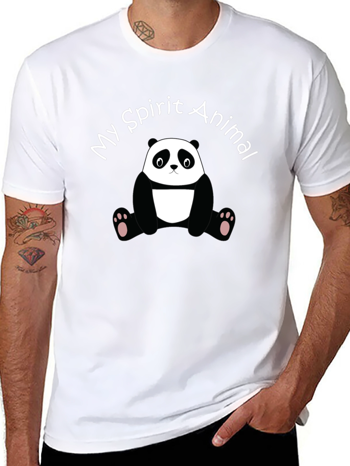 My Spirit Animal Panda Black Graphic Tee