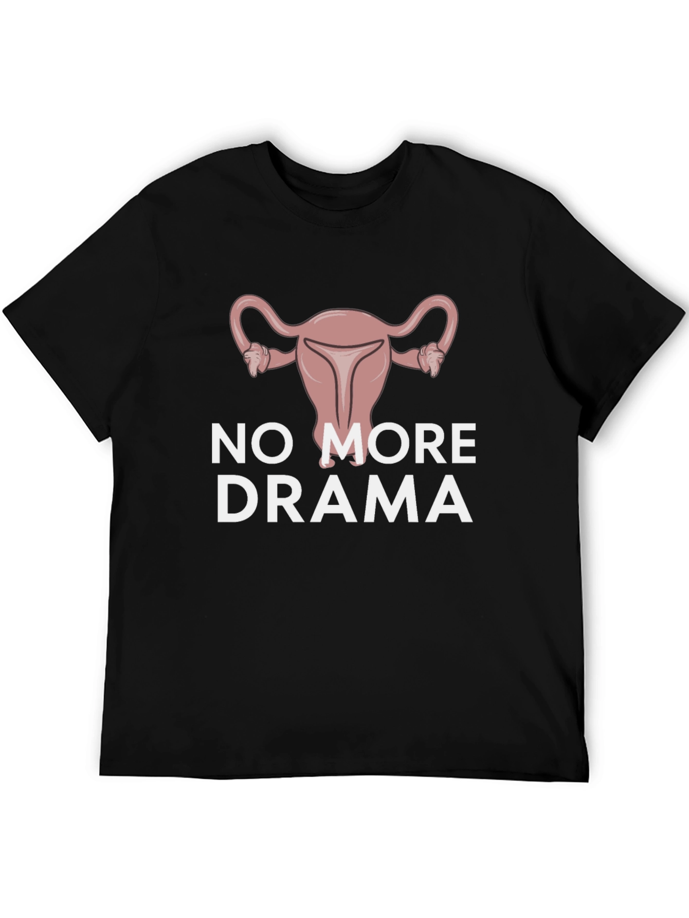 No More Drama Uterus Graphic Tee - Black