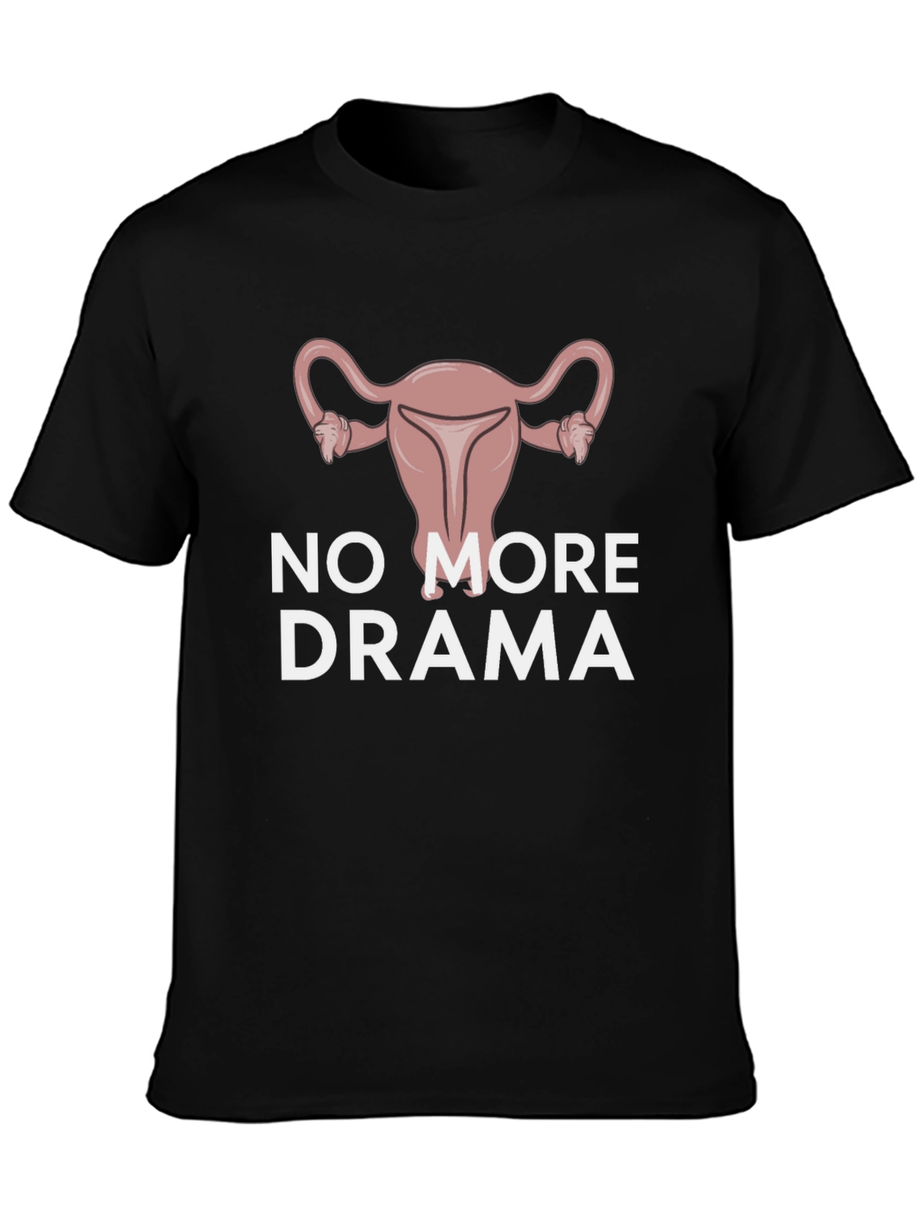 No More Drama Uterus Graphic Tee - Black