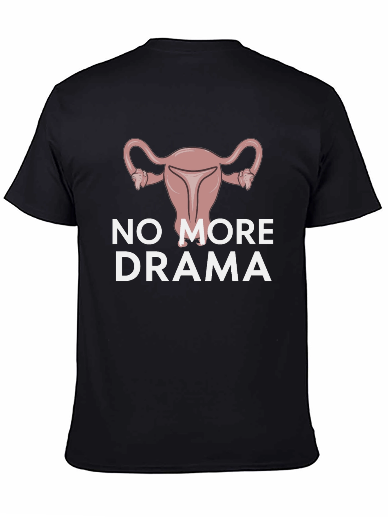 No More Drama Uterus Graphic Tee - Black