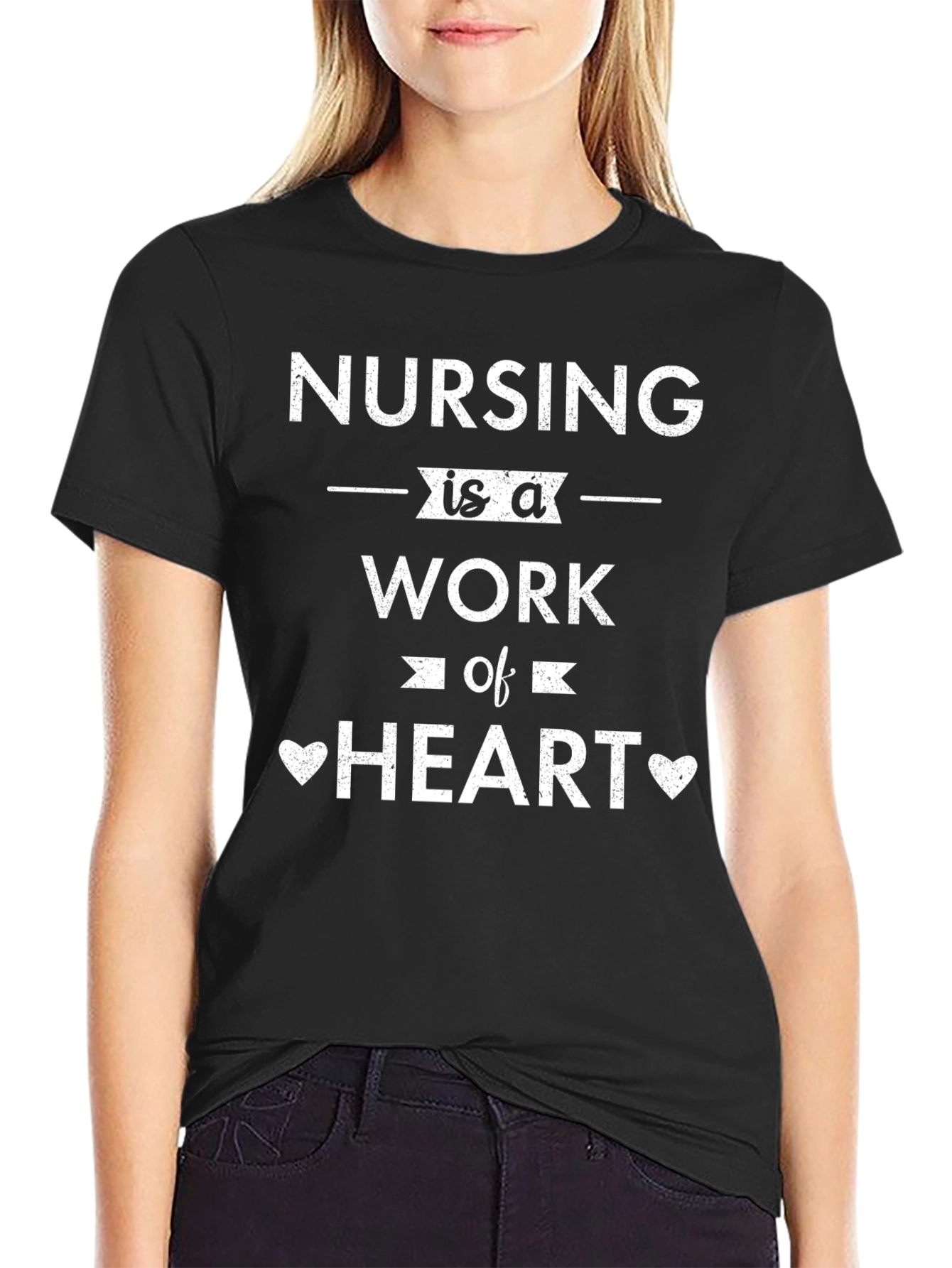 Nursing is a Work of Heart Graphic Tee