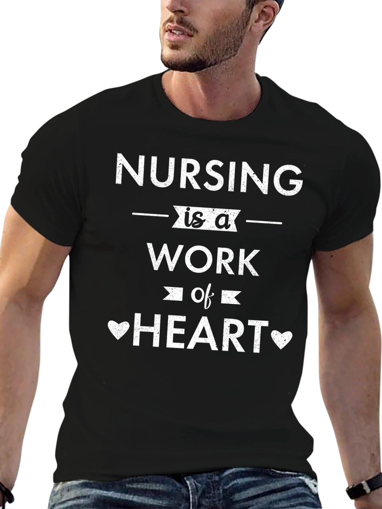 Nursing is a Work of Heart Graphic Tee
