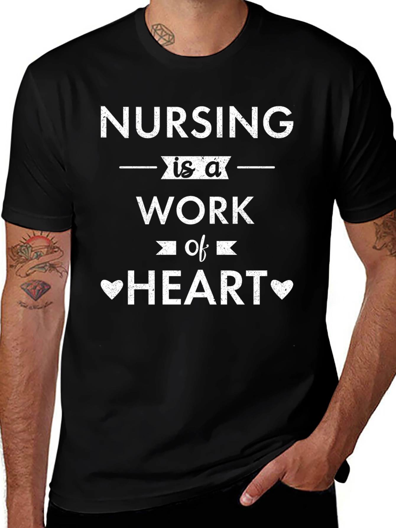 Nursing is a Work of Heart Graphic Tee