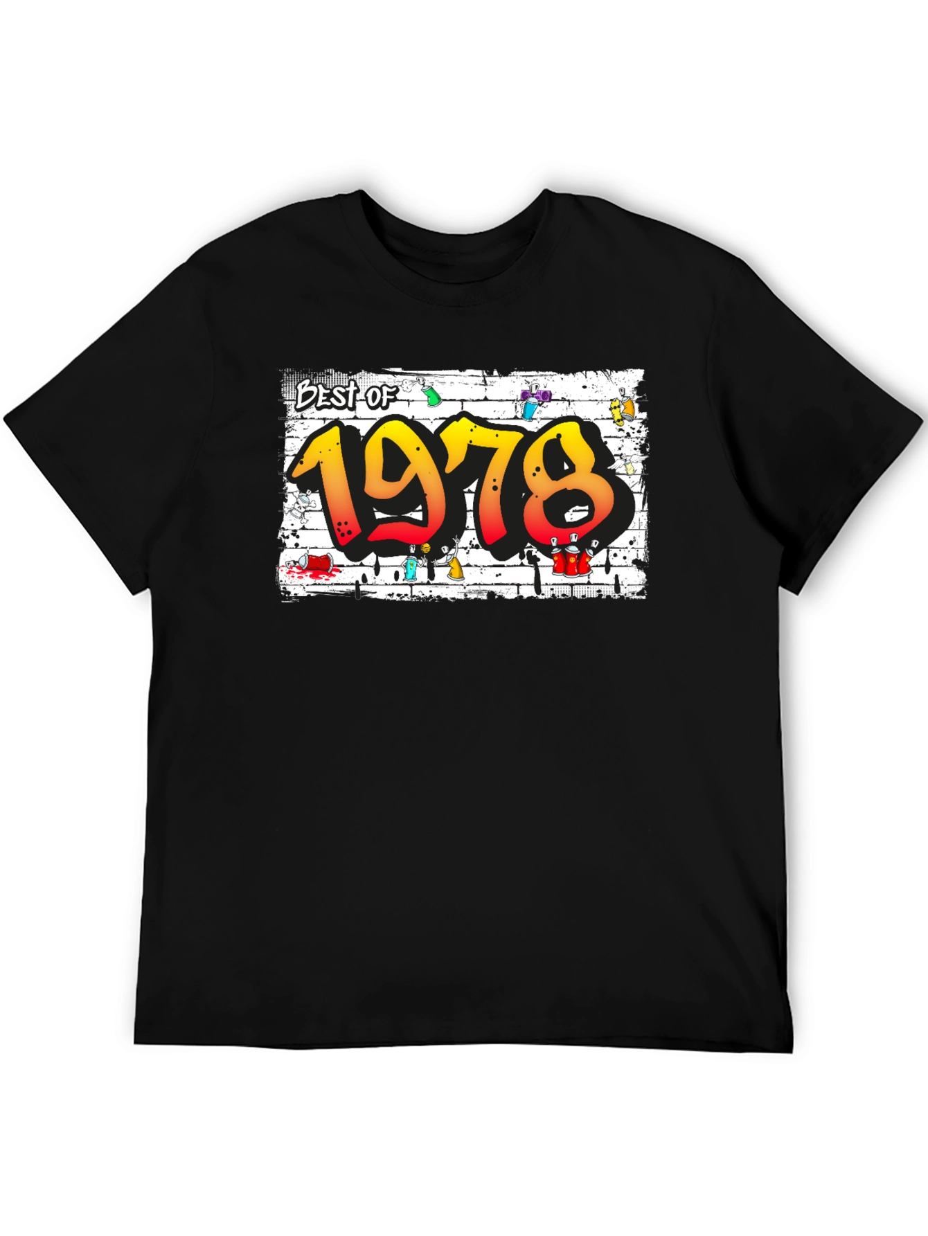 Best of 1978 Graffiti Style Black T-Shirt