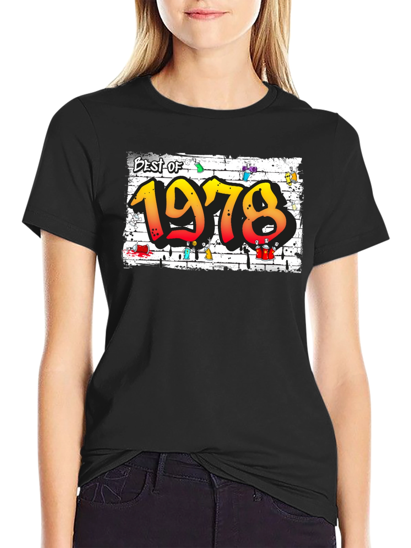Best of 1978 Graffiti Style Black T-Shirt