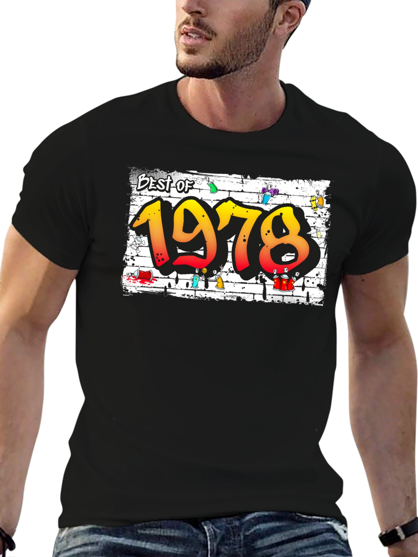 Best of 1978 Graffiti Style Black T-Shirt