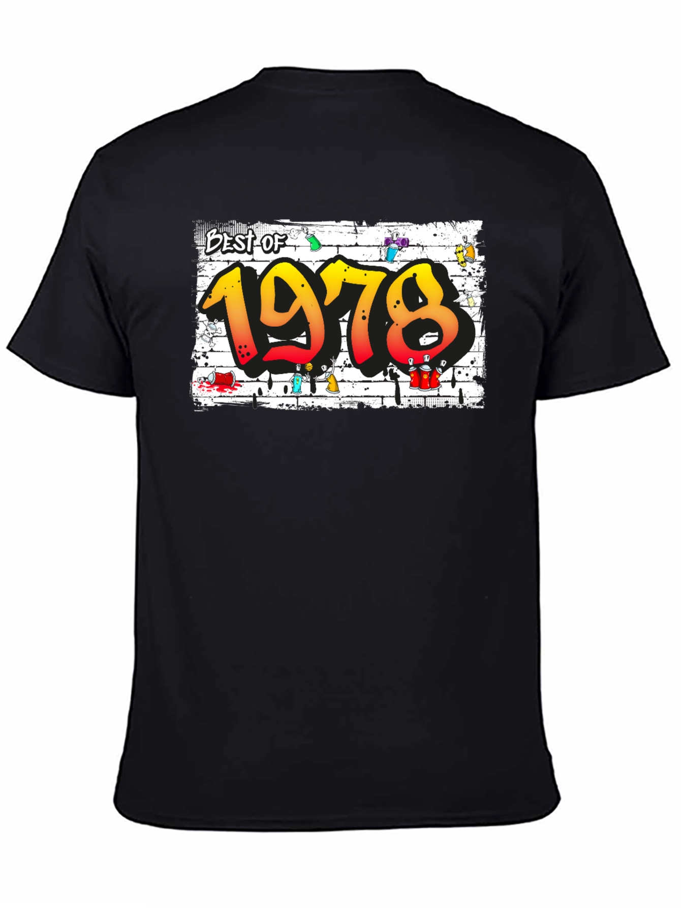 Best of 1978 Graffiti Style Black T-Shirt
