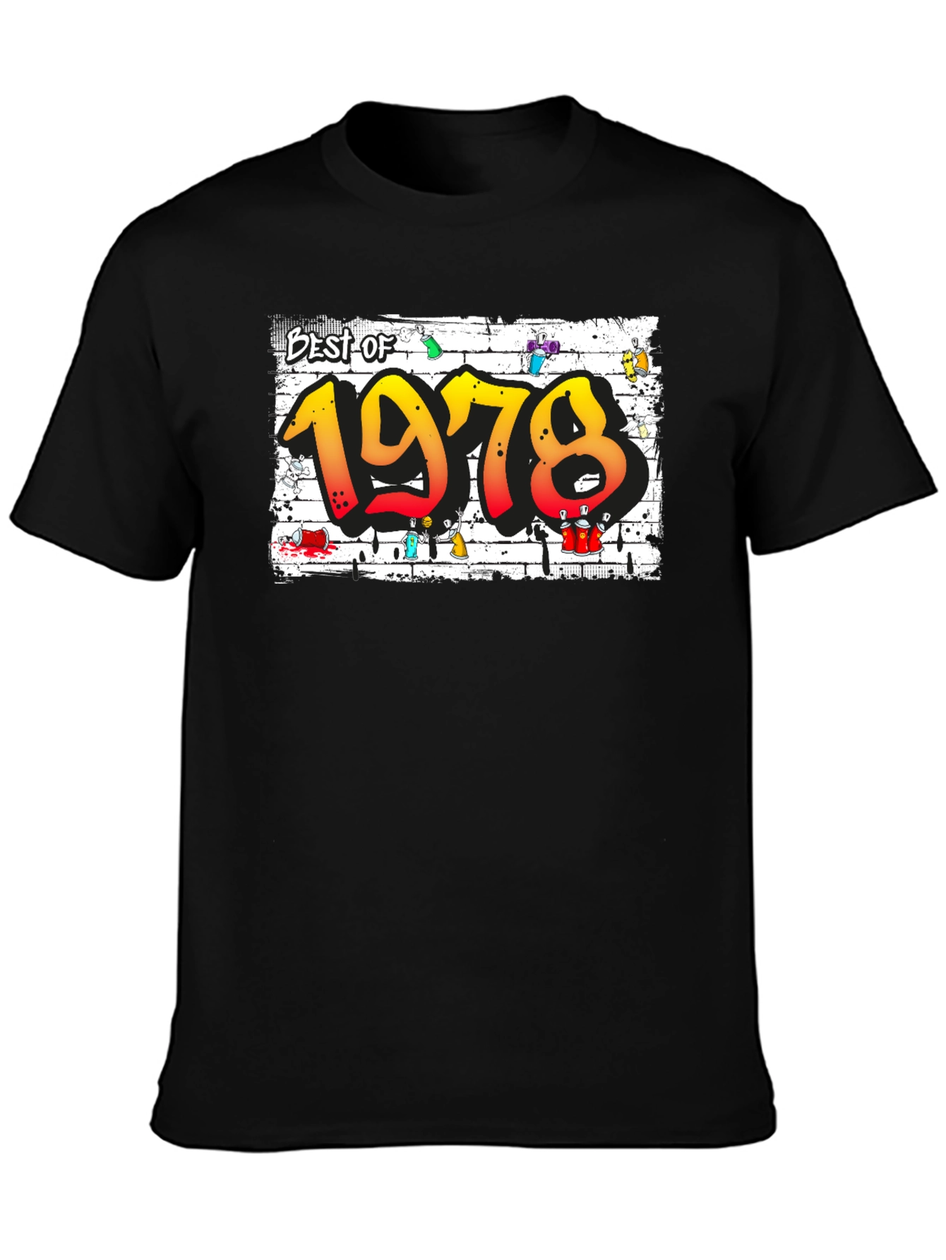 Best of 1978 Graffiti Style Black T-Shirt