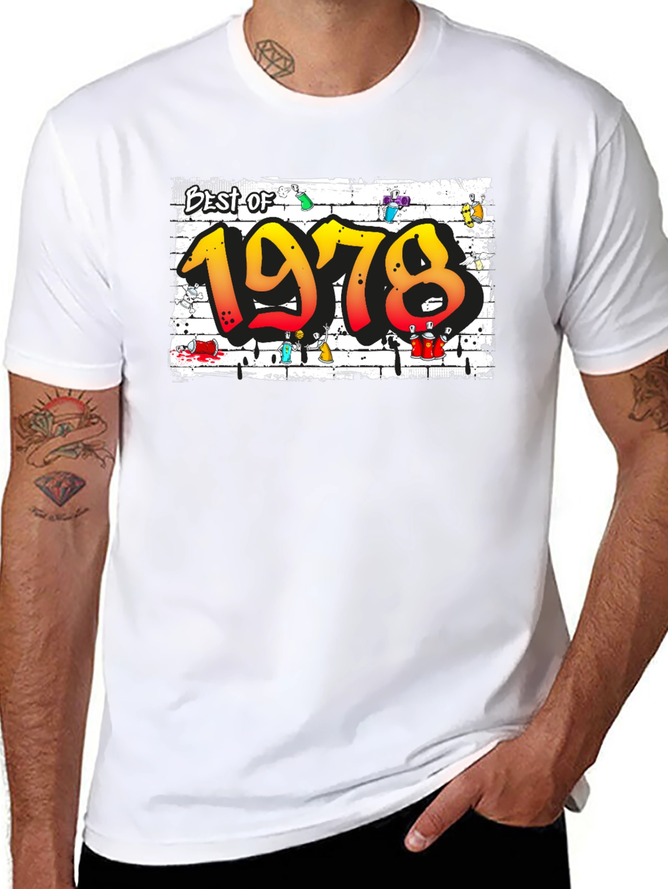 Best of 1978 Graffiti Style Black T-Shirt
