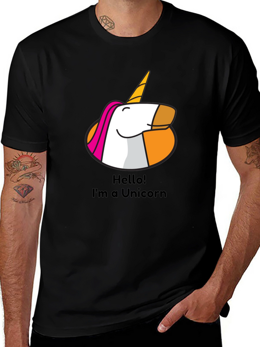 Unicorn Graphic Tee - Mens Black T-Shirt