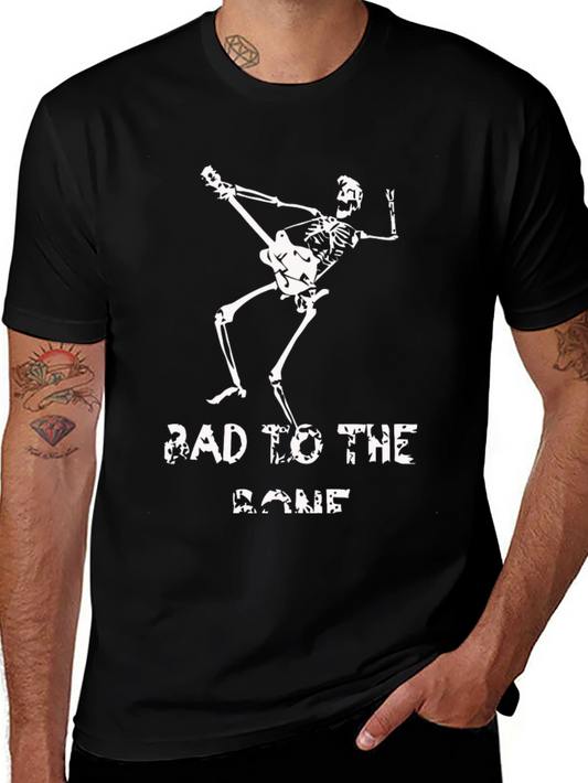 Bad to the Bone Skeleton Graphic Tee - Rocker Style