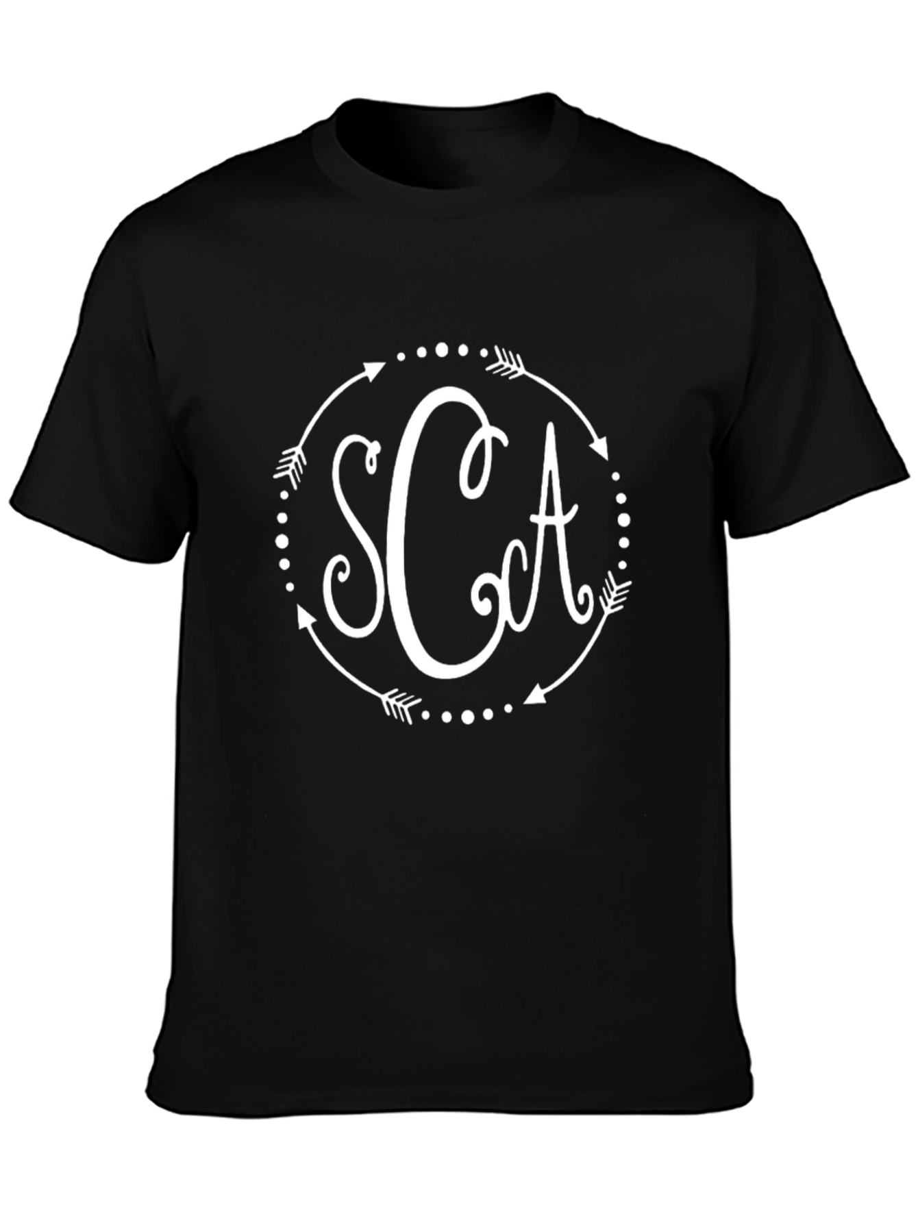 SCA Monogram Tee - Arrow Circle Design - Black