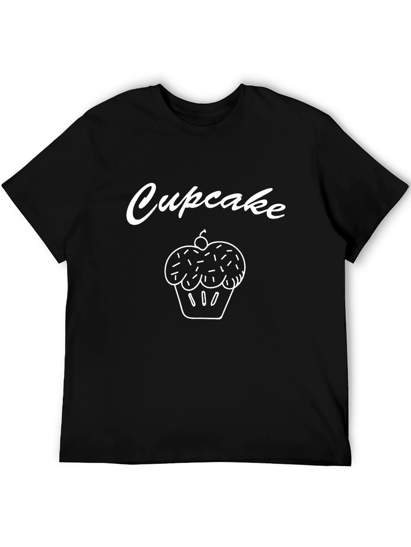 Cupcake Graphic Tee - Whimsical Black T-Shirt