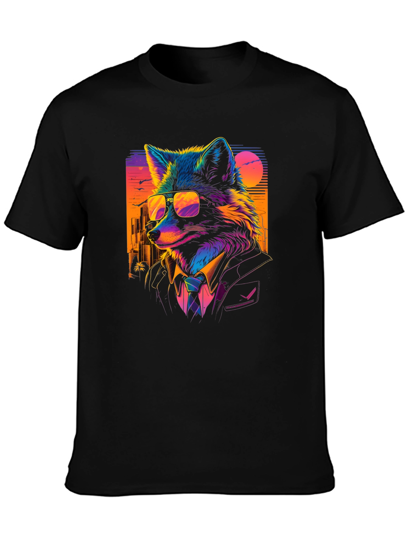 Cool Fox in Suit T-Shirt - Vibrant Graphic Tee