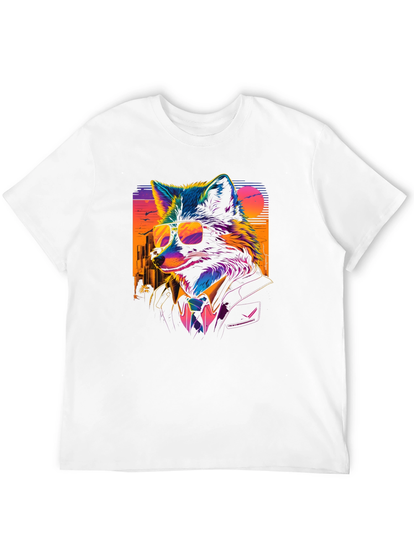 Cool Fox in Suit T-Shirt - Vibrant Graphic Tee