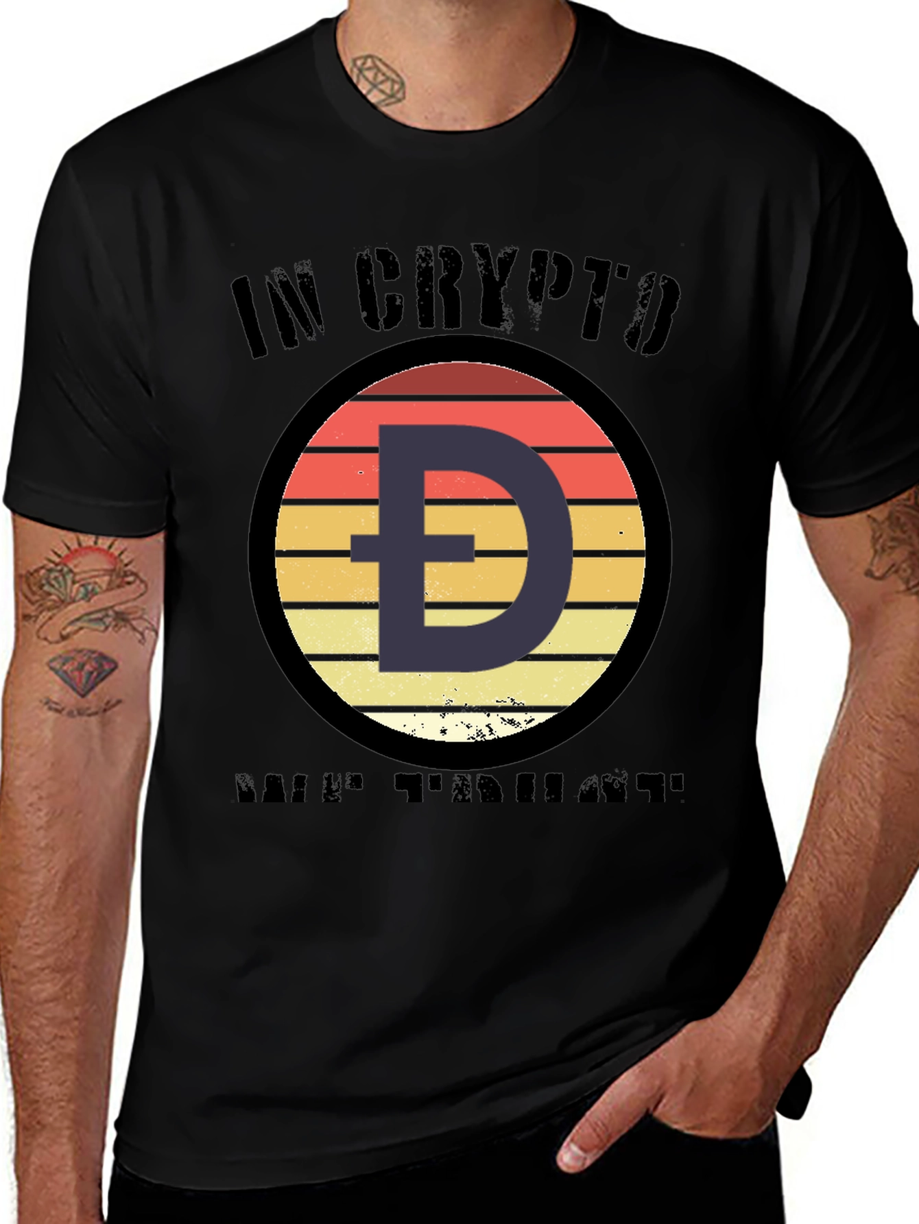 Crypto Doge HODL T-Shirt - Black Cotton Tee