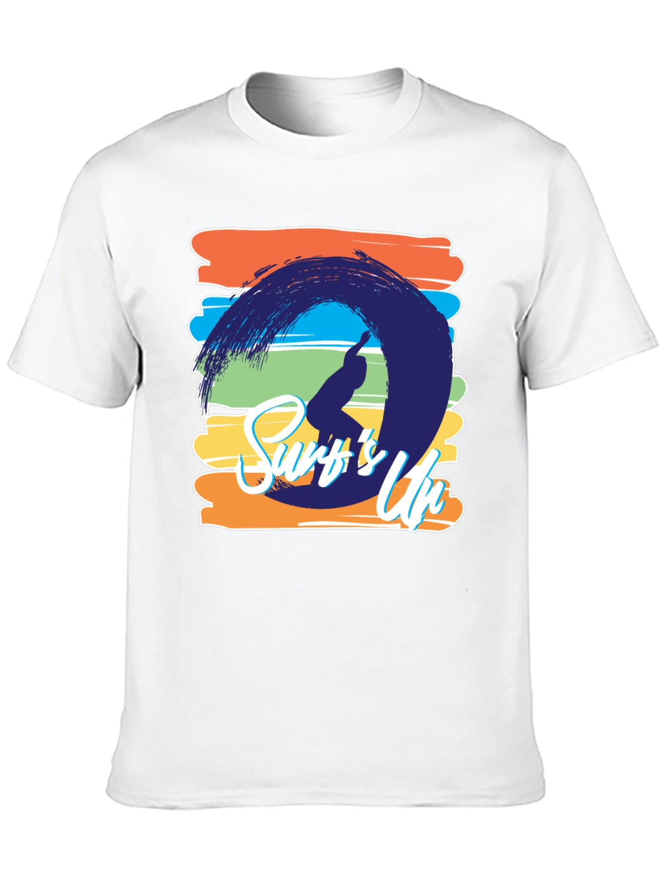 Surfs Up Graphic Tee - Black Cotton T-Shirt