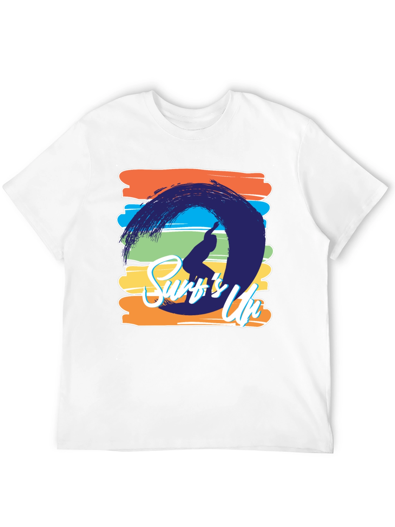 Surfs Up Graphic Tee - Black Cotton T-Shirt