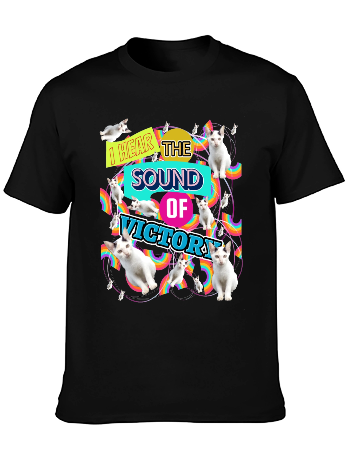 I Hear the Sound of Victory Cat T-Shirt