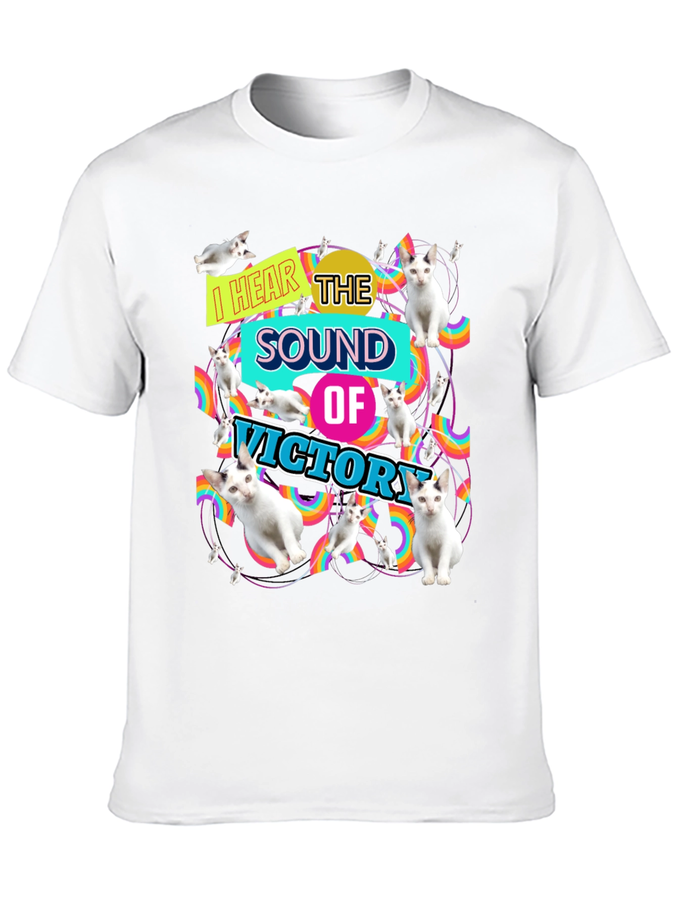 I Hear the Sound of Victory Cat T-Shirt