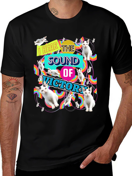 I Hear the Sound of Victory Cat T-Shirt