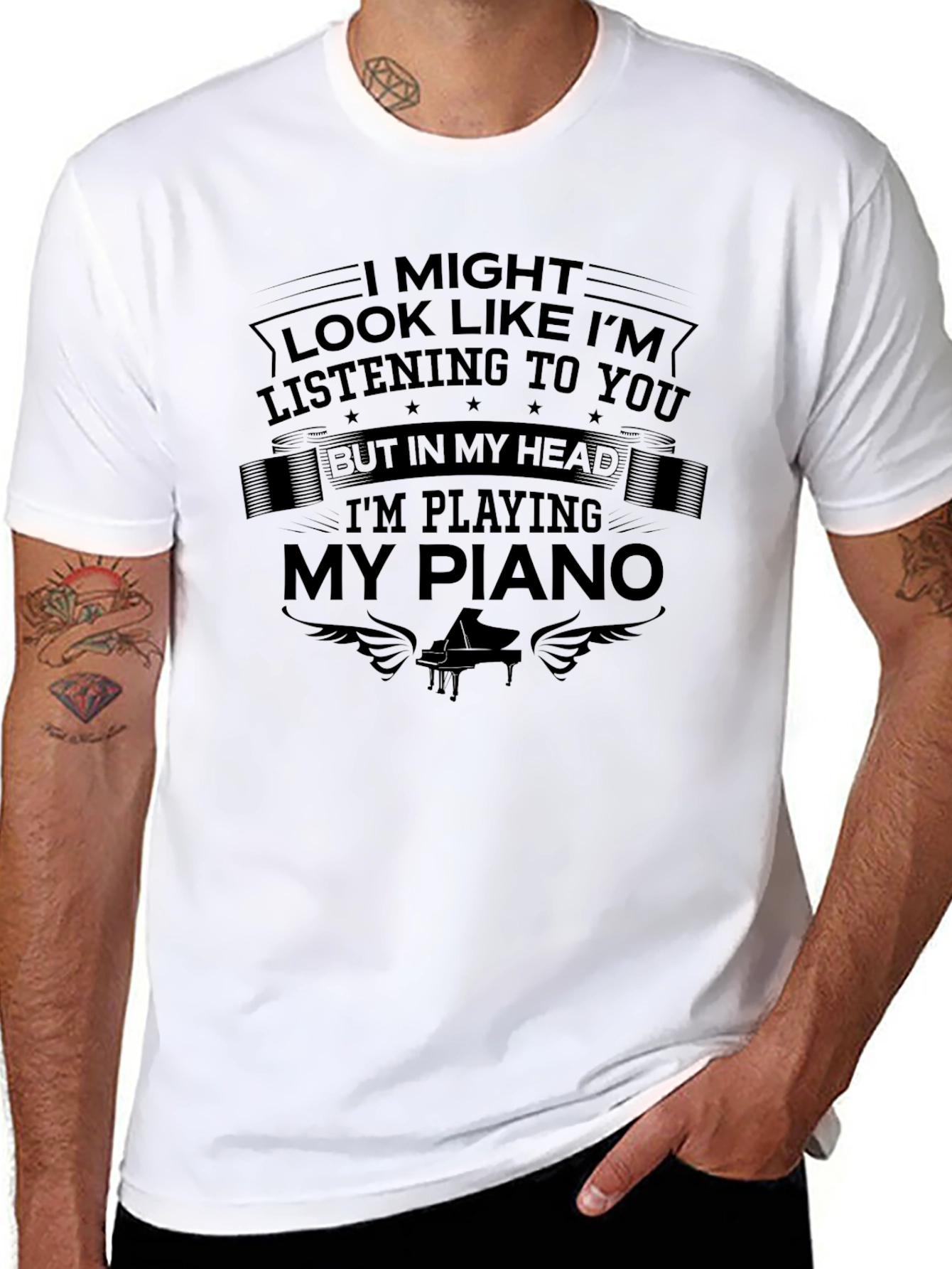Piano Player T-Shirt - In My Head Music Tee