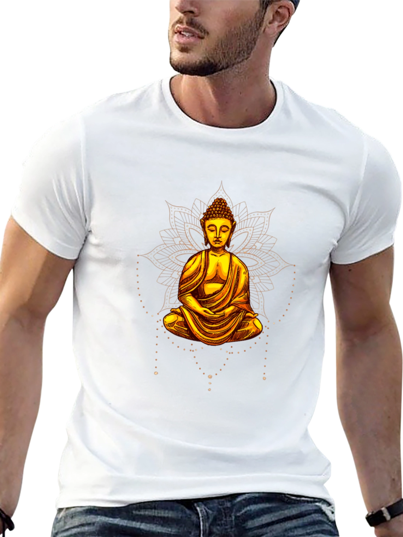 Buddha Graphic Print Black T-Shirt