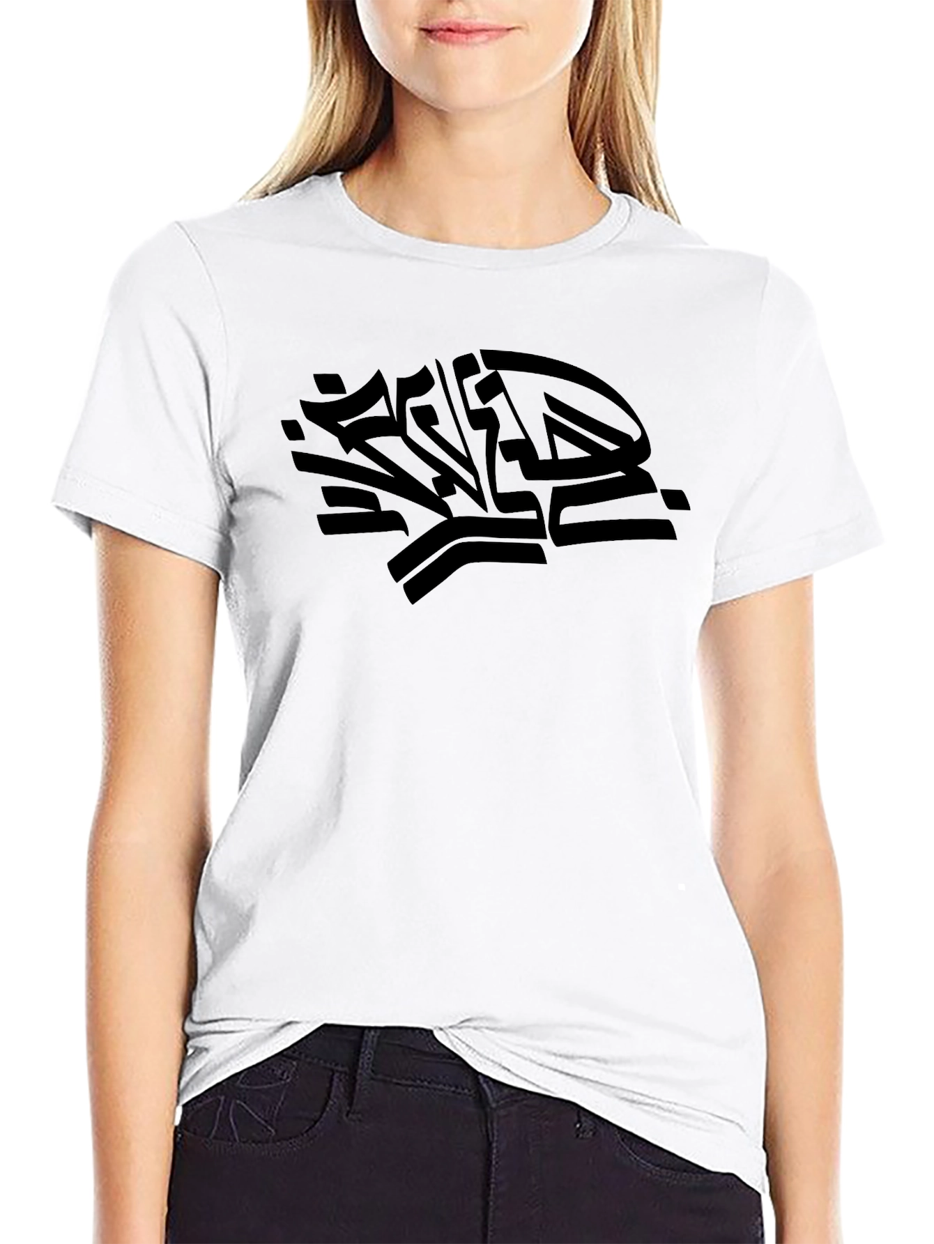 Black Graphic Print Crew Neck T-Shirt