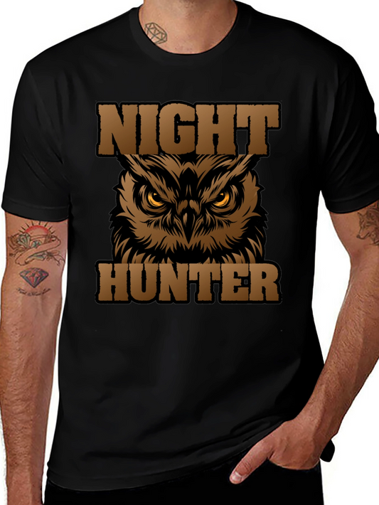Night Hunter Owl Graphic Tee - Black